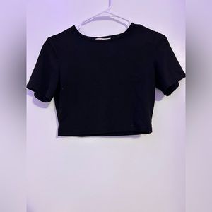 black crop shirt